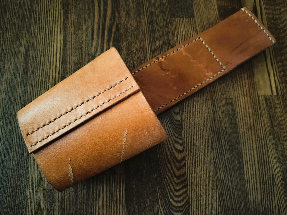 刈込鋏用ハンドメイド本革ホルダーSN