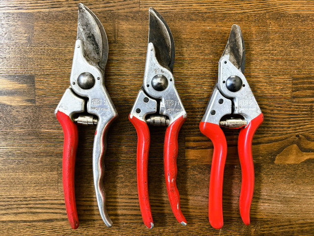 フェルコ2とFELCO11とFELCO6剪定鋏のサイズ比較