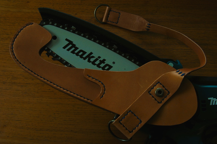 マキタハンディチェーンソー用ハンドメイド革カバー